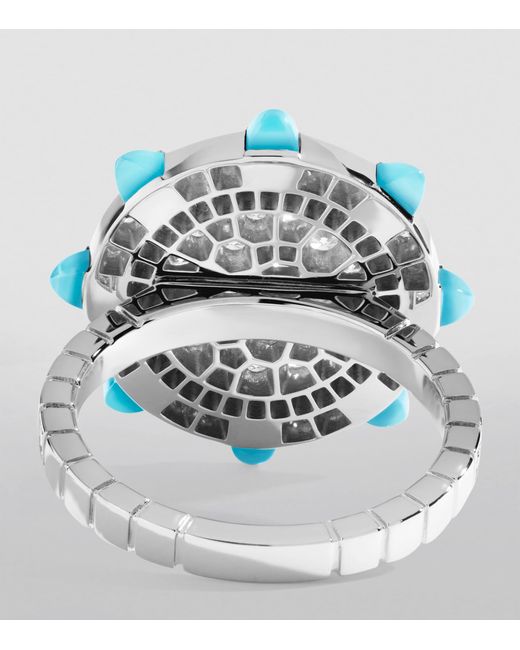 Marli New York Blue Diamond, Sapphire And Chalcedony Tip-Top Statement Ring