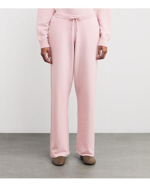 Harrods Pink Cashmere Wide-Leg Sweatpants
