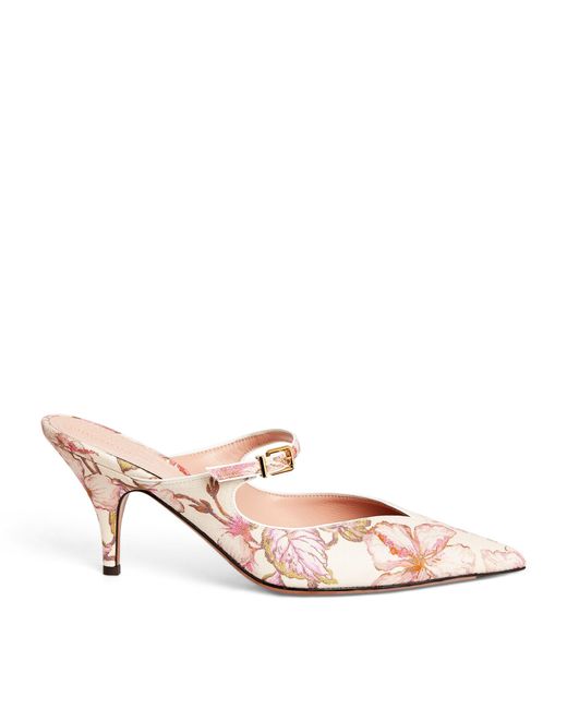 Zimmermann Pink Leather Floral Aura Mules 65