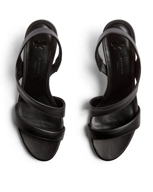Weekend by Maxmara Black Leather Zigano Heeled Sandals 65