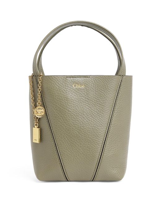Chloé Green Small Leather Spin Tote Bag