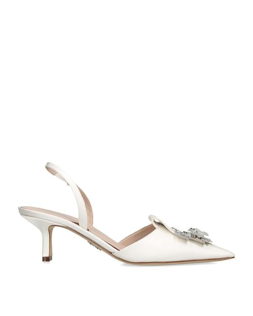 Rodo Metallic Satin Dafne Slingback Heels 75