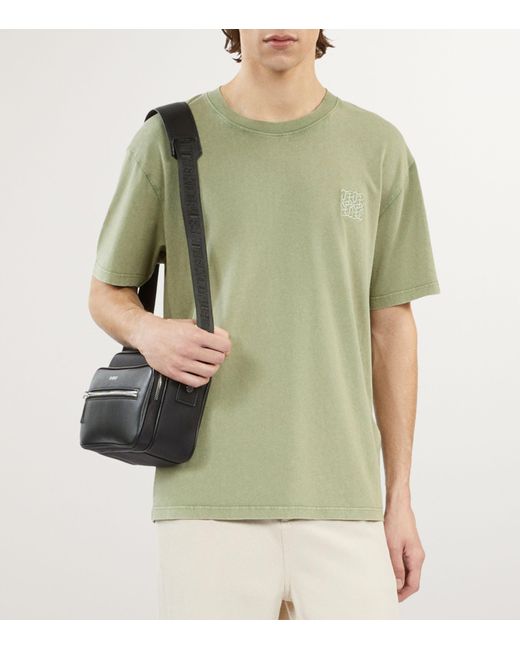The Kooples Green Cotton Logo-embroidered T-shirt for men