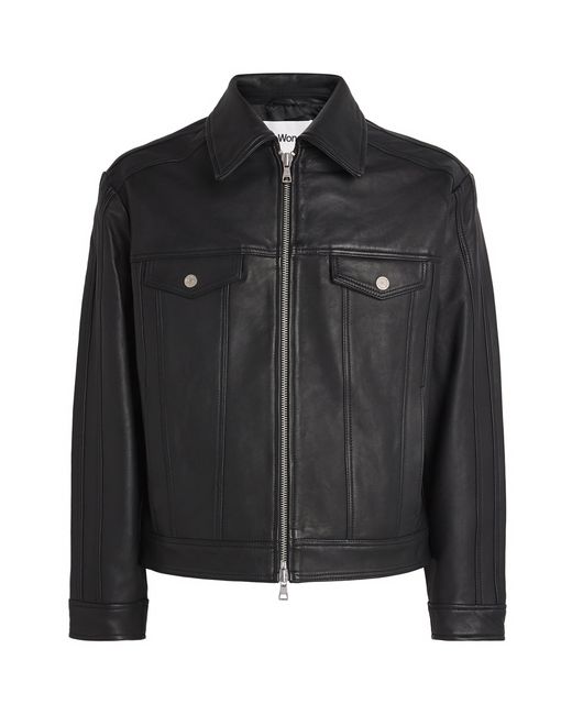 Won Hundred Black Mike Leather Jacket for men