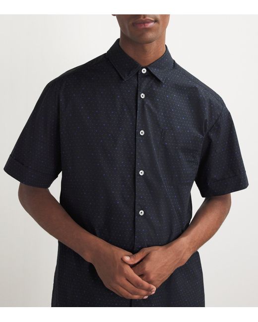 A.P.C. Blue Cotton Polka-Dot Shirt for men