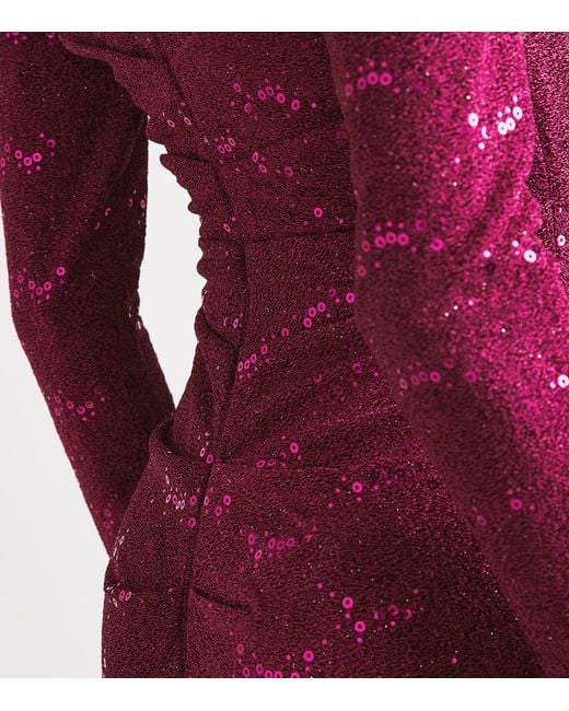 Talbot Runhof Purple Embellished Stardust Gown