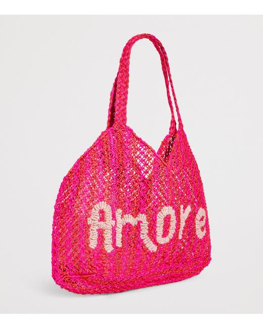 The Jacksons Pink Large Stripe Dora Amore Tote Bag