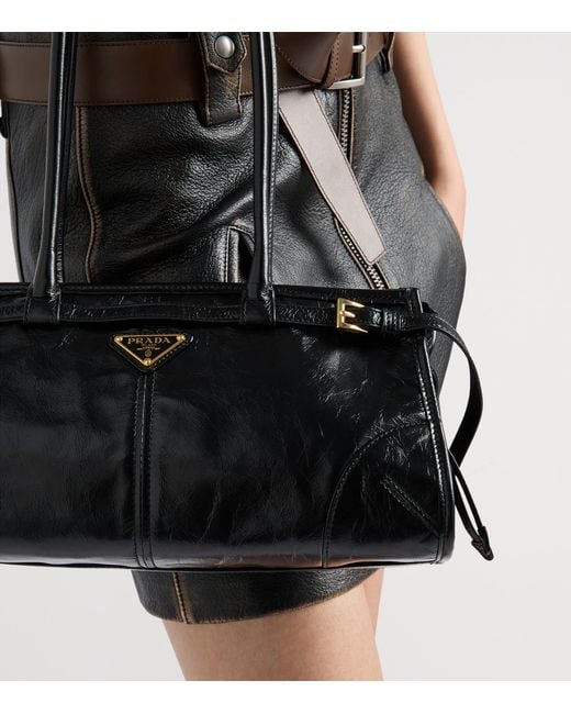 Prada Black Medium Leather Bonnie Shoulder Bag