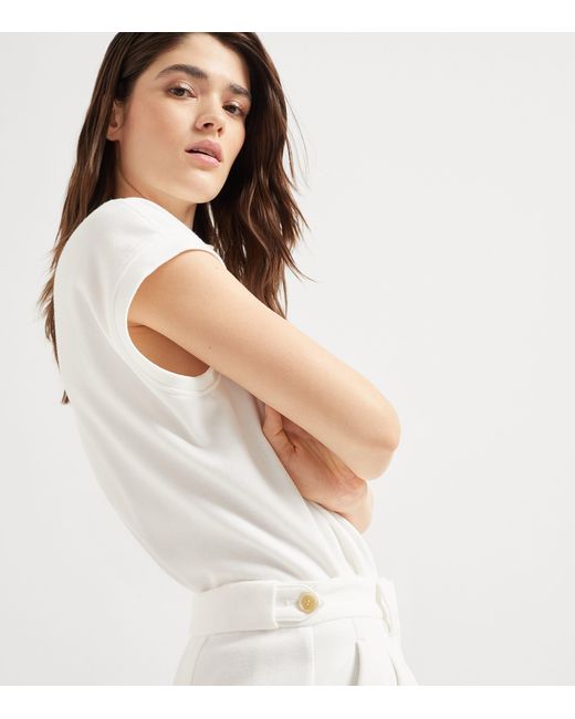 Brunello Cucinelli White Techno Cotton Piqué Sartorial Trousers