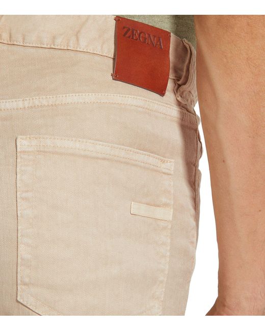 Zegna Natural Linen-cotton Roccia Slim Jeans for men