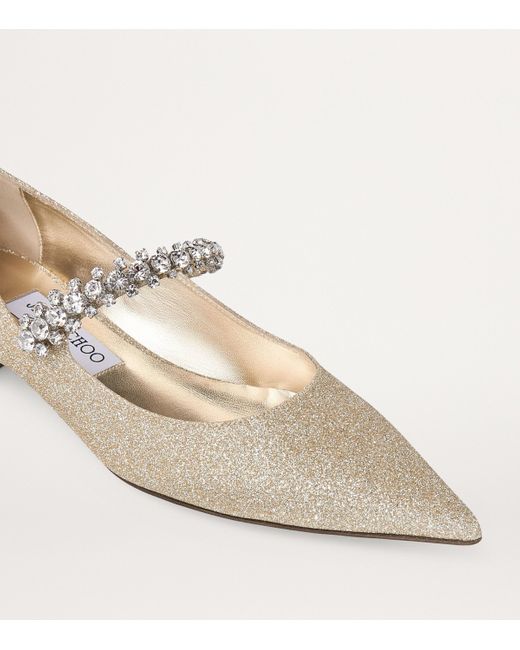 Jimmy Choo Natural Bing 25 Glitter Ballet Flats