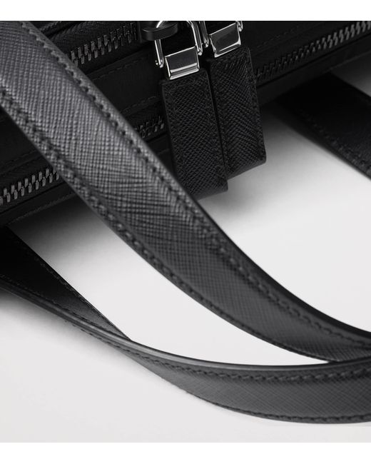 Prada Black Re-Nylon And Saffiano Leather Briefcase for men