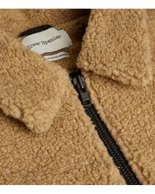 Oliver Spencer Cotton Fleece Jacket in Brown for Men | Lyst