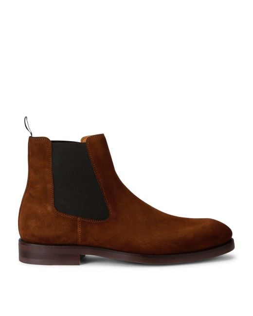 Magnanni Shoes Brown Suede Chelsea Boots for men