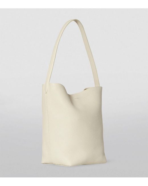 The Row White Small Leather Park Tote Bag