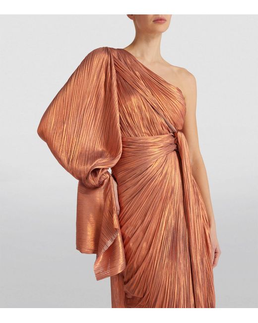 Maria Lucia Hohan Orange Silk One-shoulder Palmer Gown