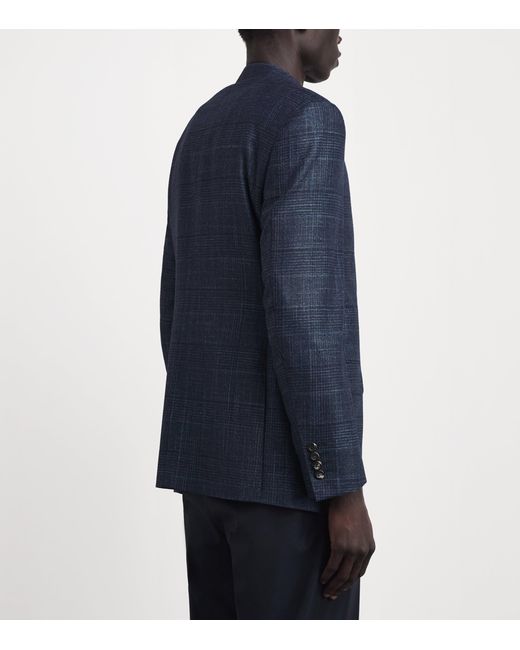 Canali Blue Wool-Cashmere-Silk Blazer for men