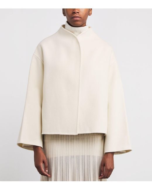 Soft Goat White Wool-Cashmere Short Jacket