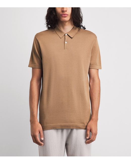 Derek Rose Brown Sea Island Cotton Jacob Polo Shirt for men