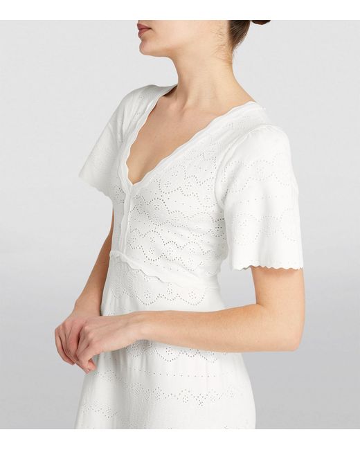 Needle & Thread White Recycled Viscose Lace Knit Gown