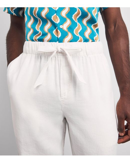 Frescobol Carioca White Cotton-Linen Luan Chinos for men