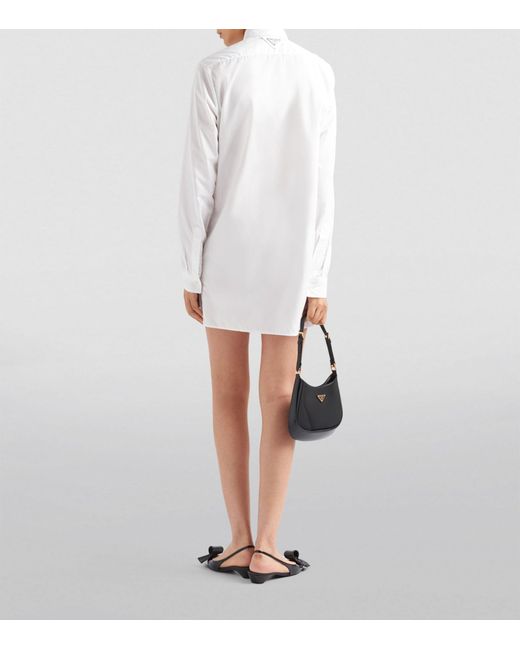 Prada White Cotton Mini Shirt Dress