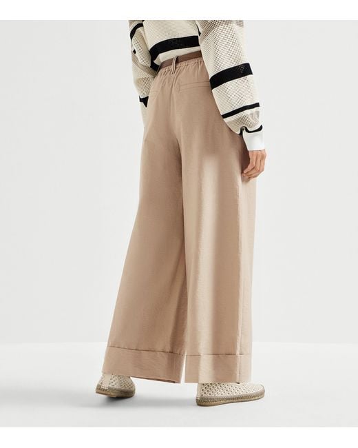 Brunello Cucinelli Natural Pleated Trousers