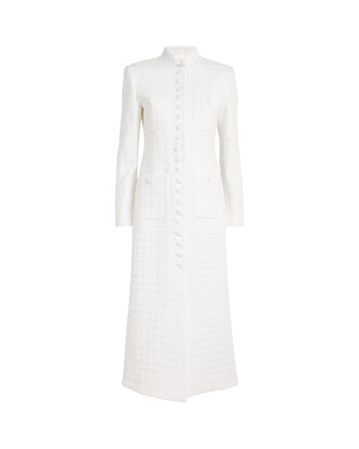 LIBEROWE White Tweed Imperial Long Coat