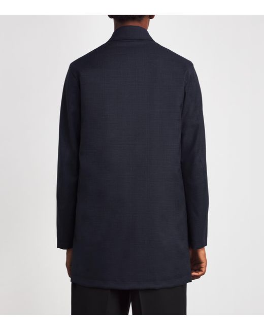 Paul Smith Blue Wool Mac With Gilet for men