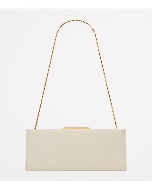 Saint Laurent Natural Calfskin Midnight Clutch Bag
