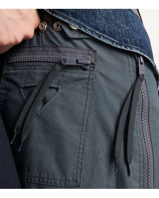 Prada Blue Zip-Trim Utility Trousers for men