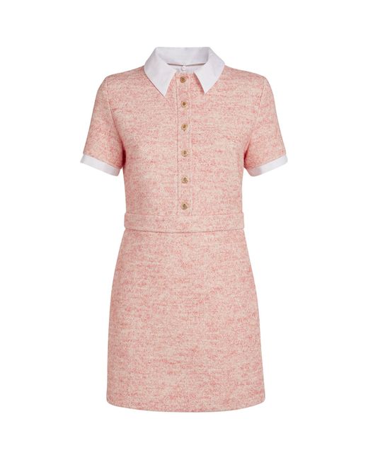 Maje Pink Collared Mini Dress