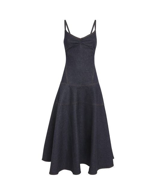 Jacquemus Blue Denim Pina Midi Dress