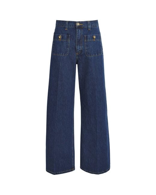 Sandro Blue Wide-Leg Jeans