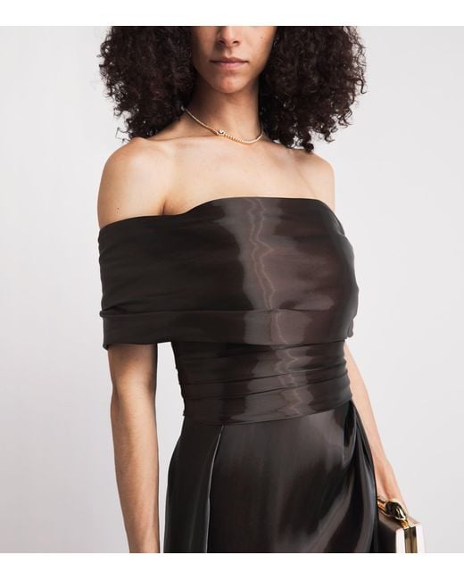 Pamella Roland Black Liquid Organza Gown