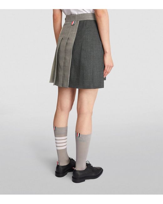 Thom Browne Gray Pleated Mini Skirt