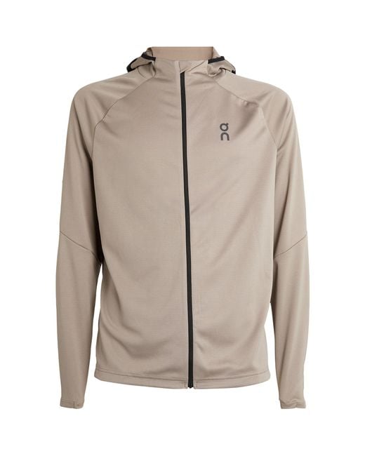 On Shoes Brown Climate Running Zip-up Hoodie for men