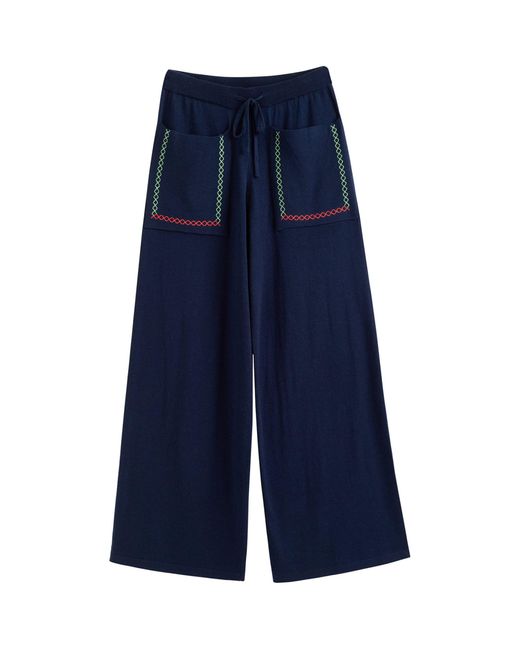 Chinti & Parker Blue Cotton-cashmere Blend Santorini Trousers