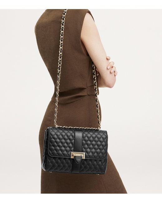 Aspinal Black Large Leather Lottie Cross-Body Bag