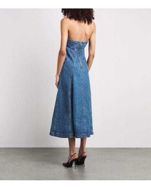 Cult Gaia Blue Rowyn Midi Denim Dress