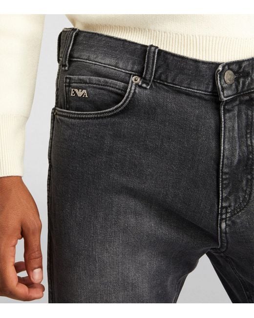 Emporio Armani Gray Mid-rise Slim Jeans for men