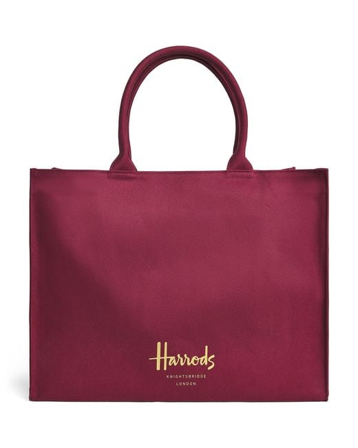 Harrods Red Logo Tote Bag