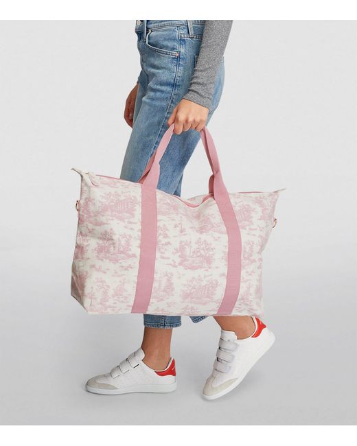 Harrods Pink Toile Foldable Overnight Bag