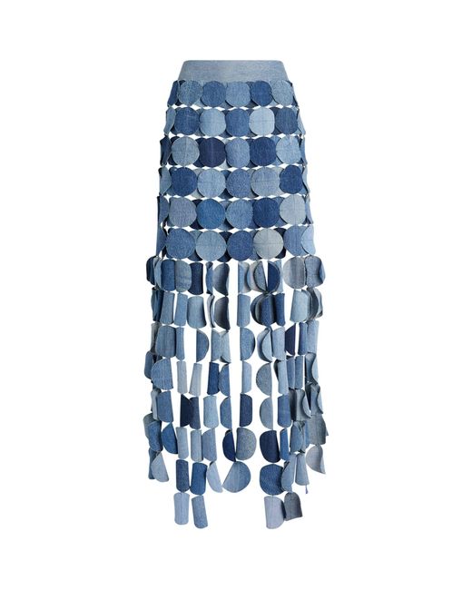A.W.A.K.E. MODE Blue Upcycled Denim Circle Skirt