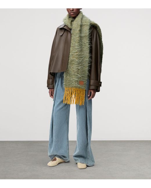 Loewe Brown Calfskin Funnel-Neck Jacket