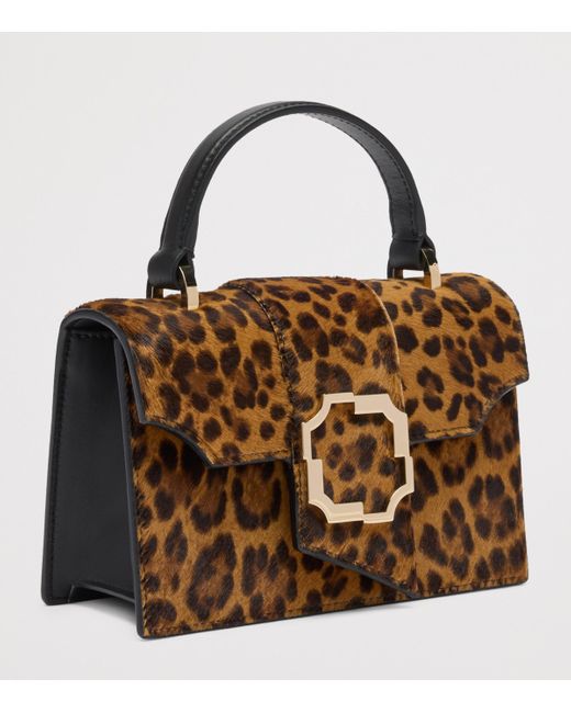 Malone Souliers Brown Mini Leopard Audrey Top-Handle Bag