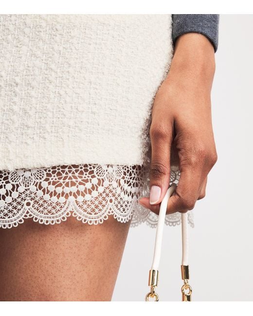 Self-Portrait Natural Bouclé Lace Mini Skirt