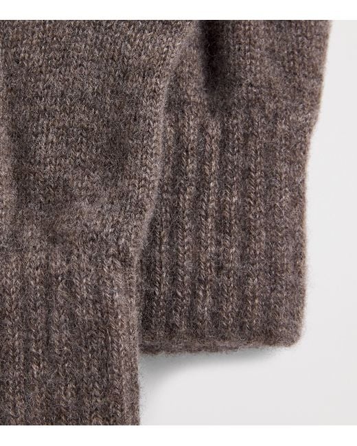 Johnstons Brown Cashmere Gloves for men