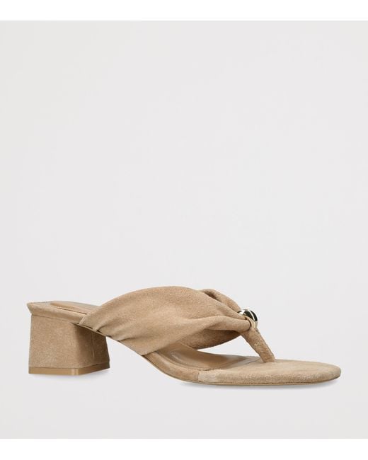 Jonathan Simkhai Natural Suede Stella Heeled Mules 50