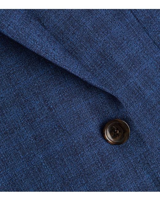 Paul Smith Blue Cotton-blend Single-breasted Blazer for men